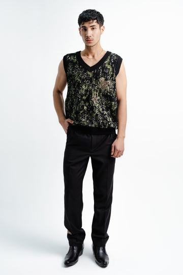 'BHEER' Woven Jacquard Knit Sweater-vest (Men)